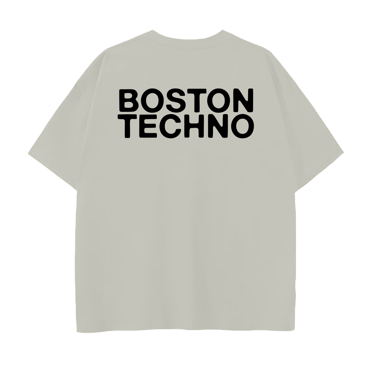 Boston Techno Black Print Drop Shoulder Cotton T-Shirt