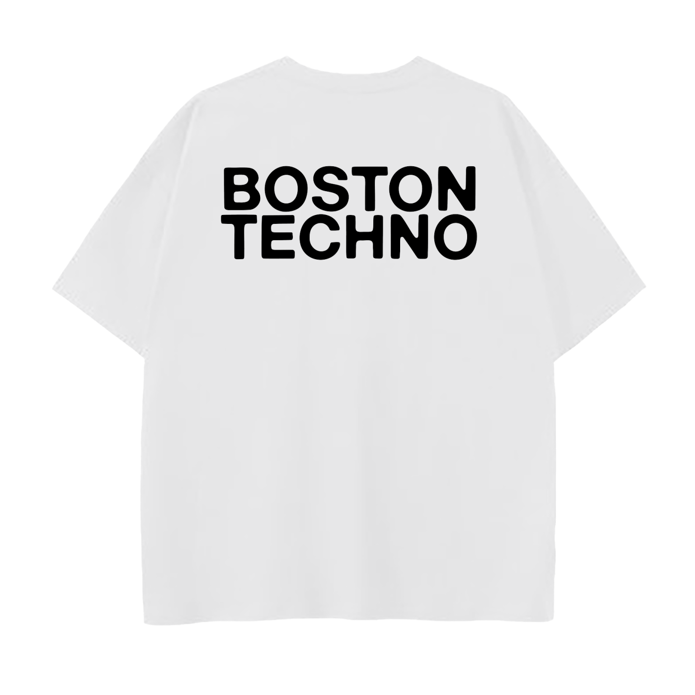Boston Techno Black Print Drop Shoulder Cotton T-Shirt